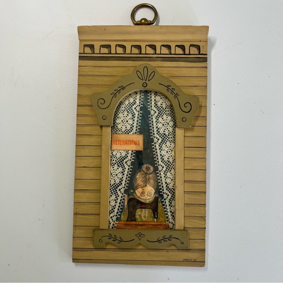 Vintage Other - Vintage Folk Art Mixed Media Assemblage Wall Decor Picture Signed